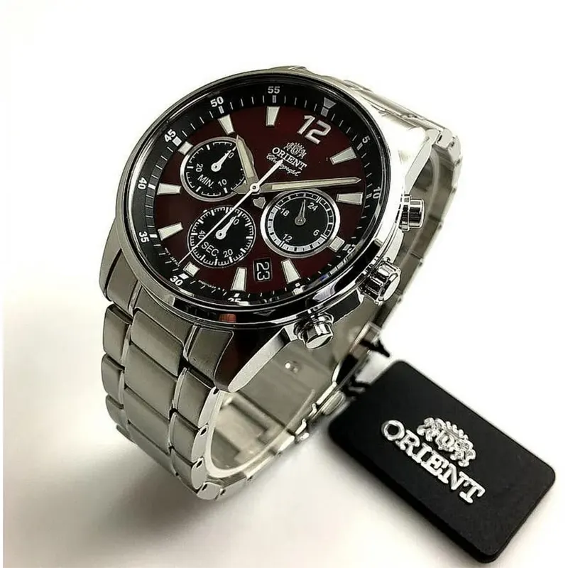 Orient Sports Chronograph Maroon Dial Men's Watch- RA-KV0004R